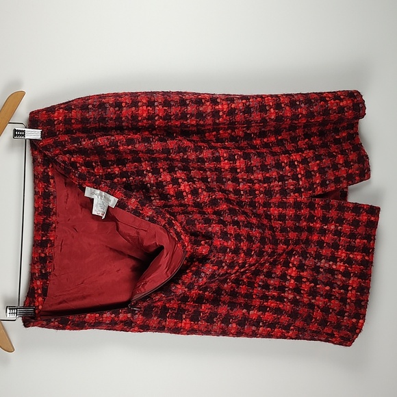 Wool Blend Tweed 2 Piece Suit Blazer Skirt Set Y2K Lined Size 12 Jones NY - Picture 12 of 15